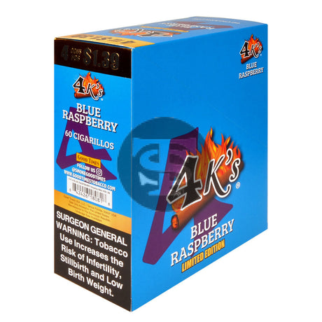 4 Kings Cigarillos 15 Packs of 4 Blue Raspberry Pre-Priced $1.39