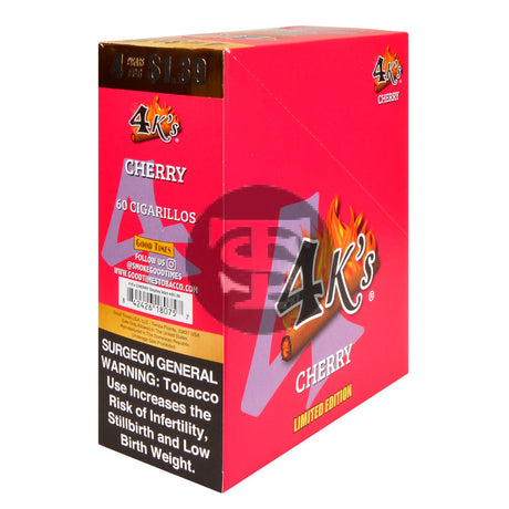 4 Kings Cigarillos 15 Packs of 4 Cherry Pre-Priced $1.39