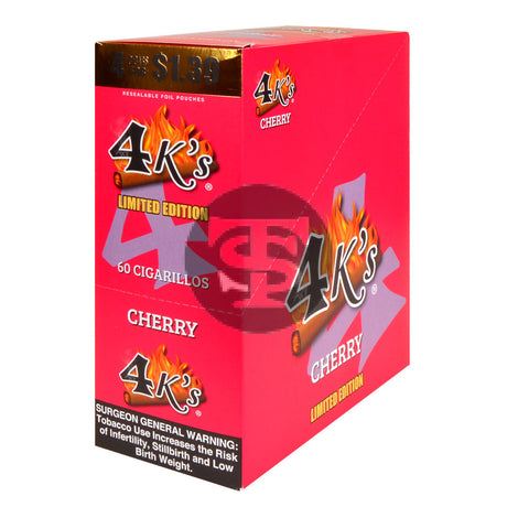 4 Kings Cigarillos 15 Packs of 4 Cherry Pre-Priced $1.39