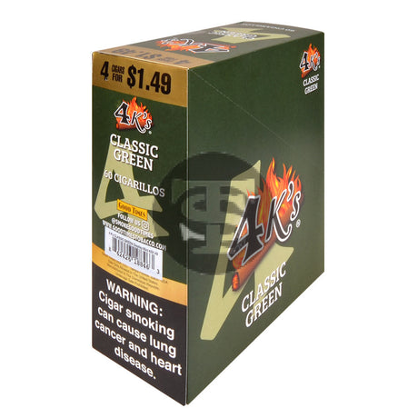 4 Kings Cigarillos 15 Packs of 4 Classic Green Pre-Priced $1.49