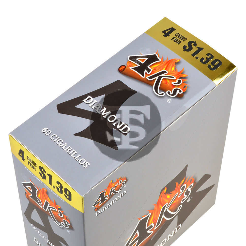 4 Kings Cigarillos 15 Packs of 4 Diamond, Pre-Priced $1.39