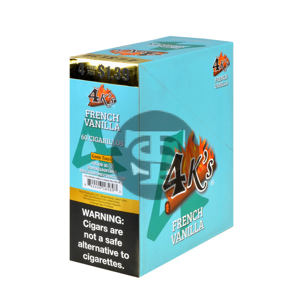 4 Kings Cigarillos 15 Packs of 4 French Vanilla Pre-Priced $1.39