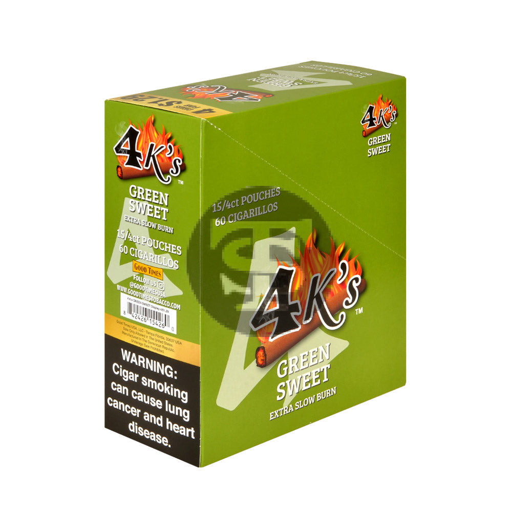 4 Kings Cigarillos 15 Packs of 4 Green Sweet $1.29 pre-price