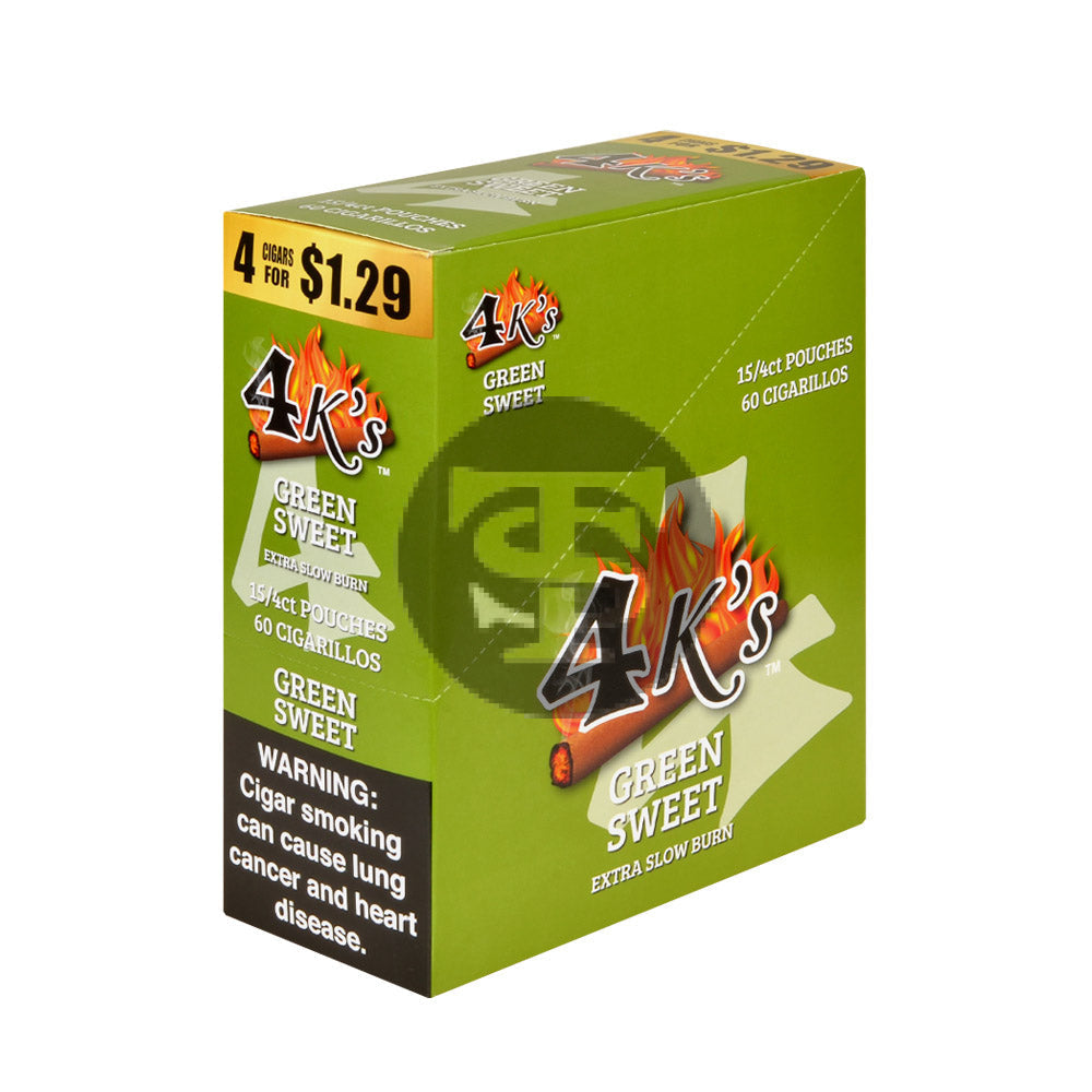 4 Kings Cigarillos 15 Packs of 4 Green Sweet $1.29 pre-price
