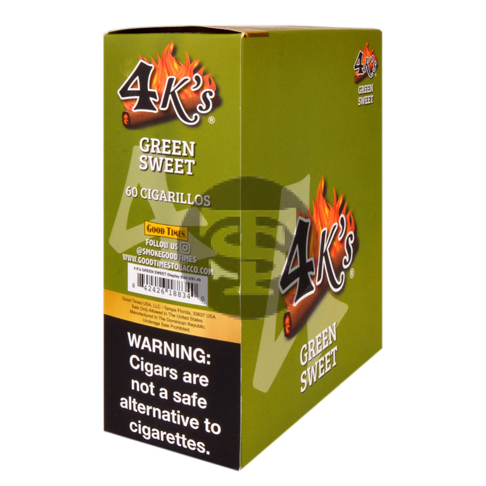 4 Kings Cigarillos 15 Packs of 4 Green Sweet Pre-Priced $1.49