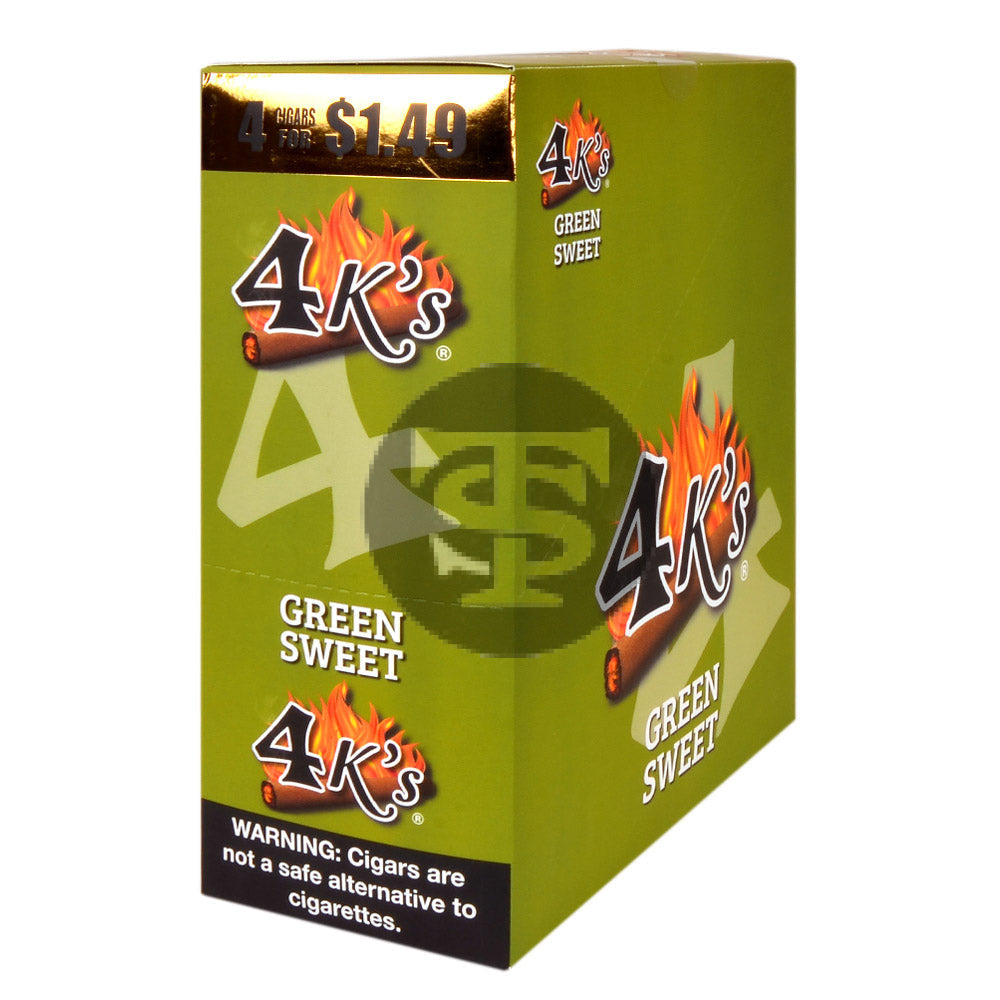 4 Kings Cigarillos 15 Packs of 4 Green Sweet Pre-Priced $1.49