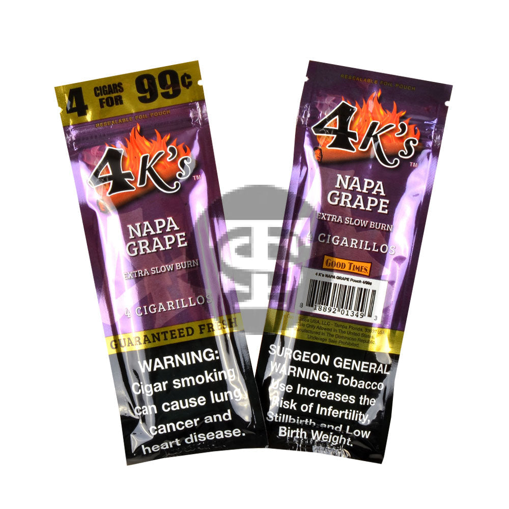 4 Kings Cigarillos 15 Packs of 4 Napa Grape