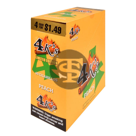 4 Kings Cigarillos 15 Packs of 4 Peach Pre-Priced $1.49