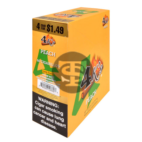 4 Kings Cigarillos 15 Packs of 4 Peach Pre-Priced $1.49
