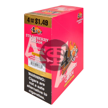 4 Kings Cigarillos 15 Packs of 4 Strawberry Cream Pre-Priced $1.49