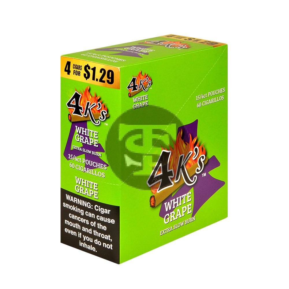 4 Kings Cigarillos 15 Packs of 4 White Grape $1.29 pre-price