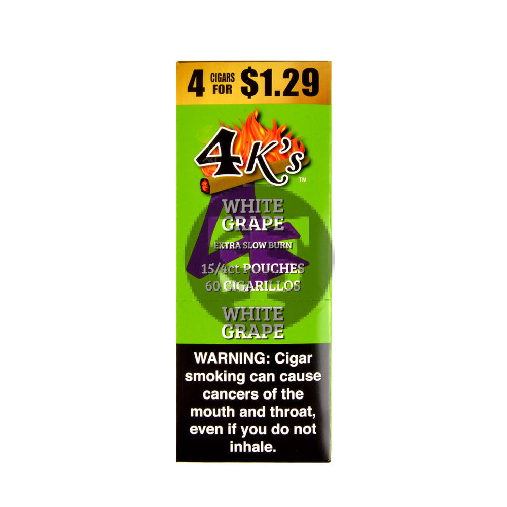 4 Kings Cigarillos 15 Packs of 4 White Grape $1.29 pre-price