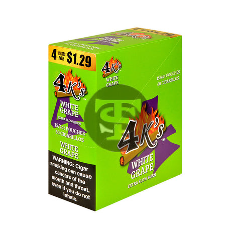 4 Kings Cigarillos 15 Packs of 4 White Grape $1.29 pre-price