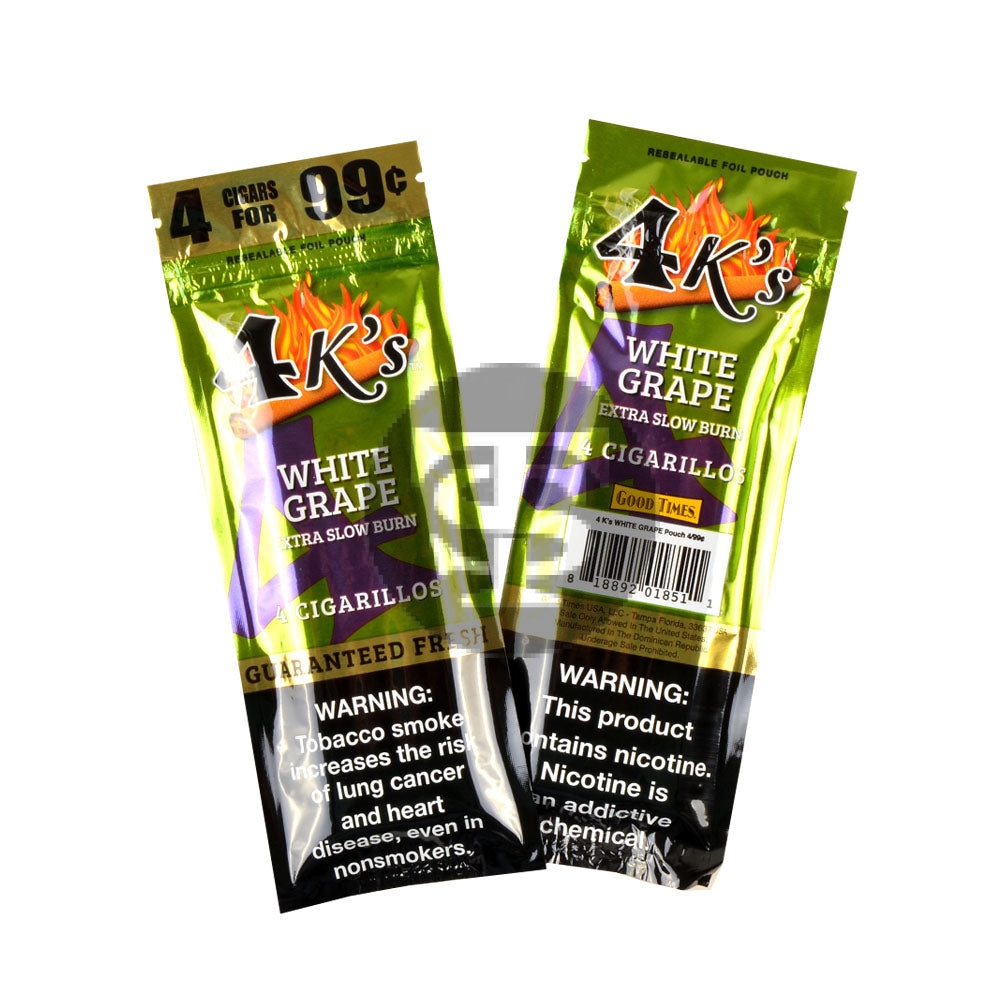 4 Kings Cigarillos 15 Packs of 4 White Grape