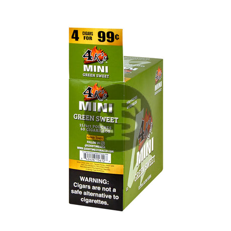 4 Kings Mini Cigarillos 4 For 99c 15 Packs of 4 Green Sweet 2