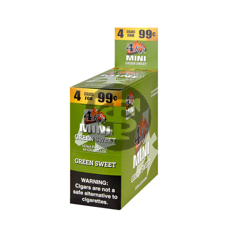 4 Kings Mini Cigarillos 4 For 99c 15 Packs of 4 Green Sweet 1