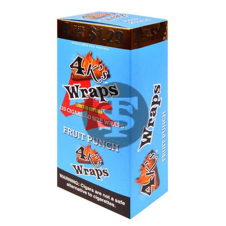 4 Kings Wraps 4 for $1.29 30 pack of Fruit Punch