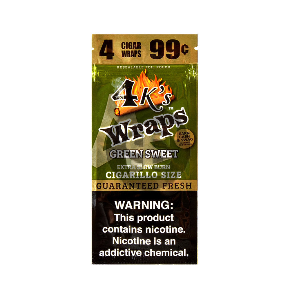 4 Kings Wraps 4 for 99c 30 pack of Green Sweet