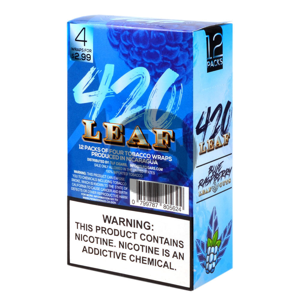 420 Leaf Wraps $2.99 Pre-Priced 12 packs of 4 Blue Raspberry