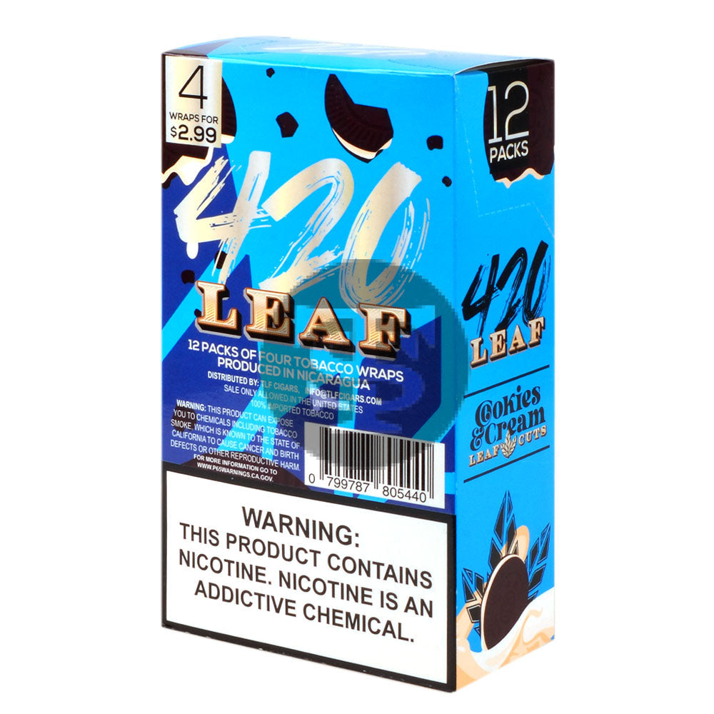 420 Leaf Wraps $2.99 Pre-Priced 12 packs of 4 Cookies & Cream
