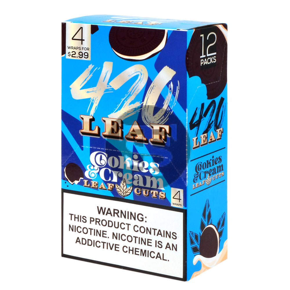 420 Leaf Wraps $2.99 Pre-Priced, 12 packs of 4 Cookies & Cream