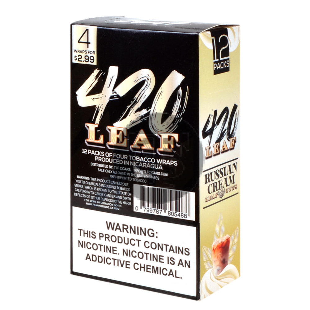 420 Leaf Wraps $2.99 Pre-Priced, 12 packs of 4 Russian Cream