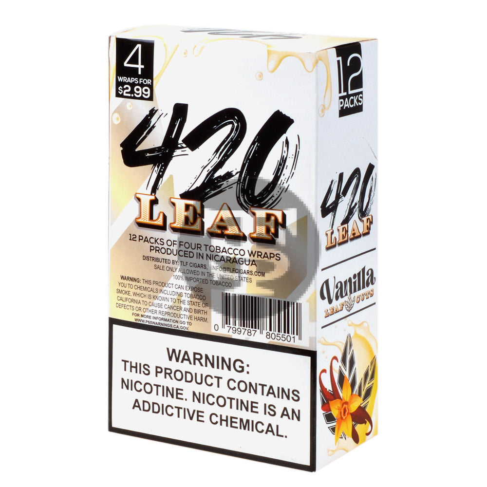 420 Leaf Wraps $2.99 Pre-Priced, 12 packs of 4 Vanilla – Tobacco Stock