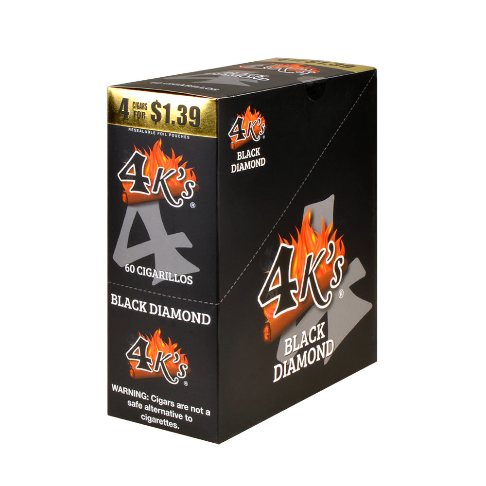 4 Kings Cigarillos | 15 Packs of 4 | Black Diamond – Tobacco Stock