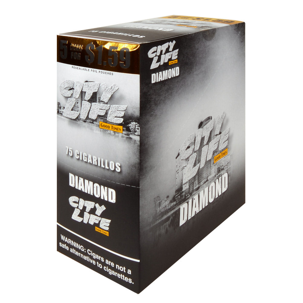 City Life Cigarillos 5 for $1.59 Diamond 15 Packs of 5