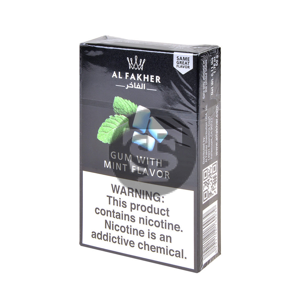 Al Fakher Hookah Shisha Pack of 50g Gum With Mint – Tobacco Stock