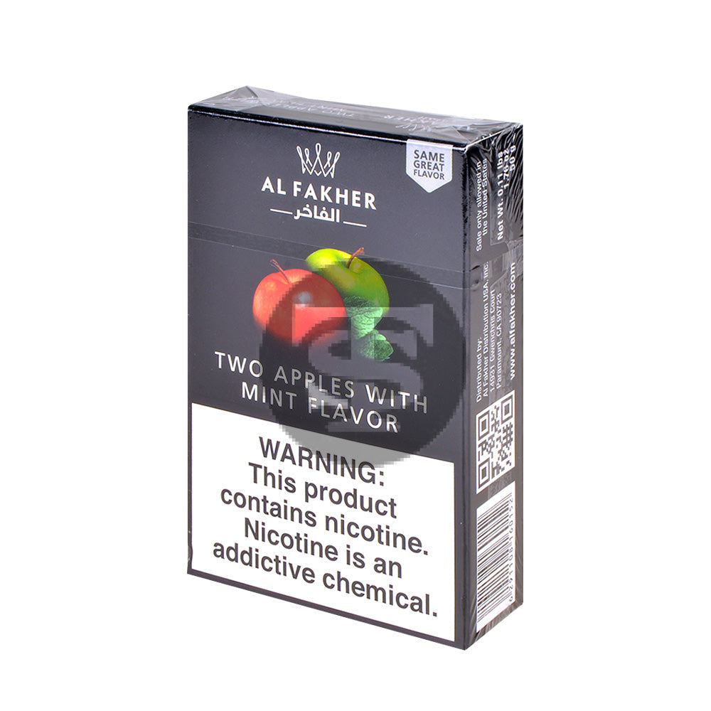 Al Fakher Hookah Shisha Pack of 50g Two Apples With Mint