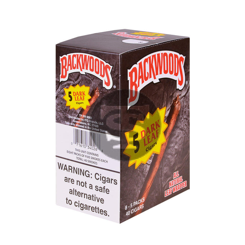 Backwoods Dark Leaf Cigars 8 Packs of 5 2