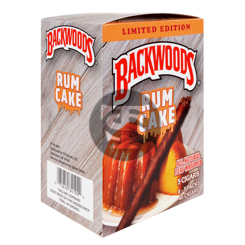 Backwoods Rum Cake Cigars 8 Packs of 5