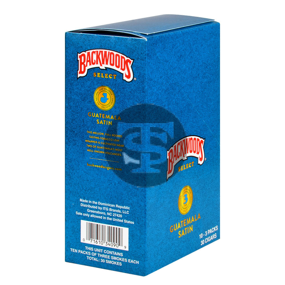 パキスタン スモーキーNo1278 Backwoods Select Guatemala Satin cigars, 10 packs of 3 – Tobacco Stock