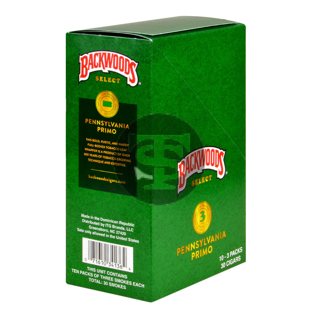 Backwoods Select Pennsylvania Primo cigars 10 packs of 3