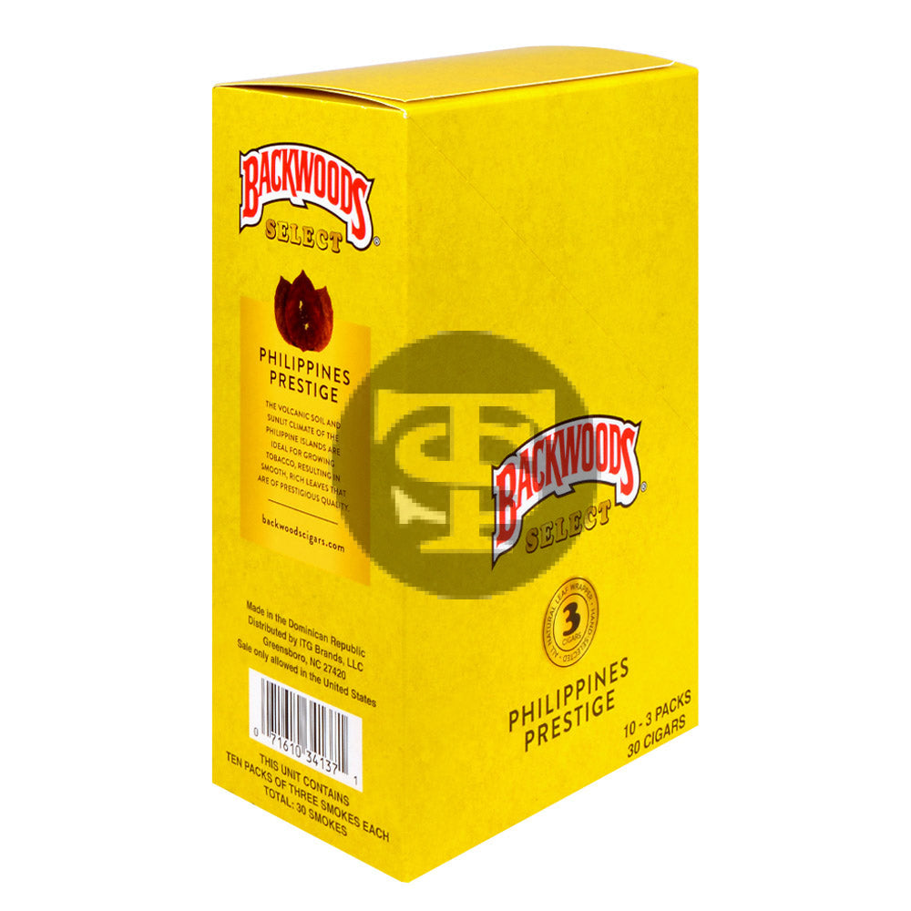 Backwoods Select Philippines Prestige cigars 10 packs of 3