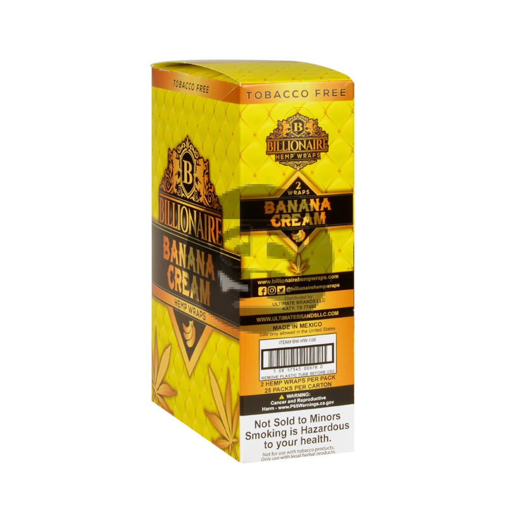 Billionaire Hemp Wraps 25 packs of 2 Banana Cream