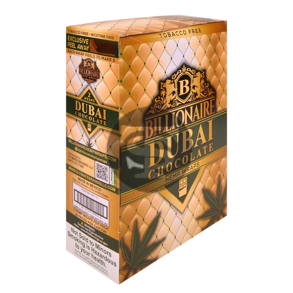 Billionaire Hemp Wraps 25 packs of 2 Dubai Chocolate