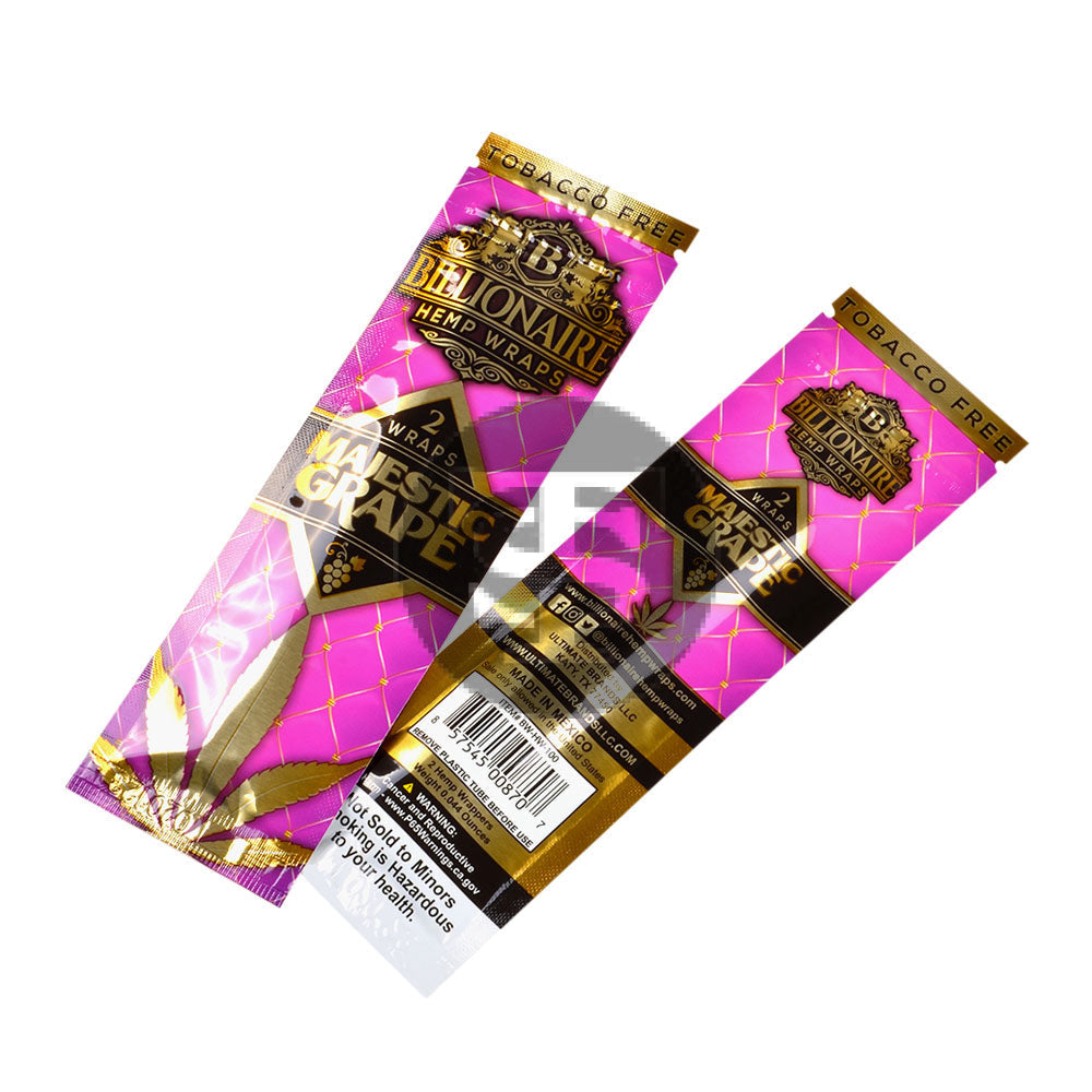 Billionaire Hemp Wraps 25 packs of 2 Majestic Grape