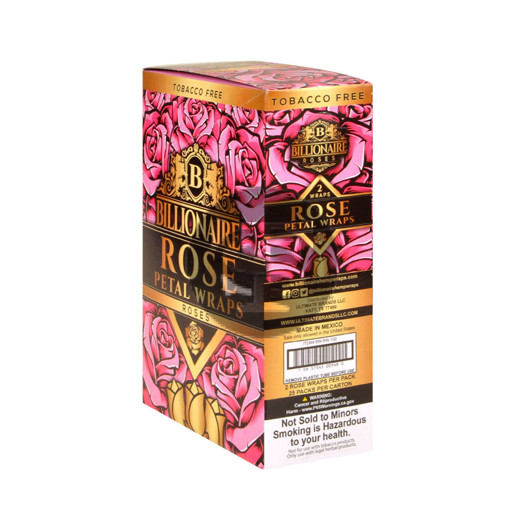 Billionaire Hemp Wraps 25 packs of 2 Roses