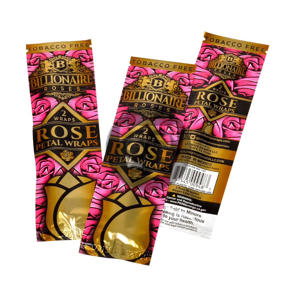 Billionaire Hemp Wraps 25 packs of 2 Roses