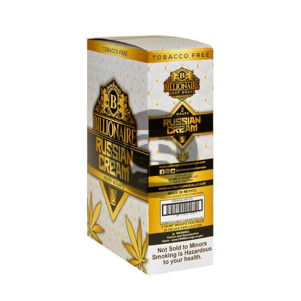 Billionaire Hemp Wraps 25 packs of 2 Russian Cream