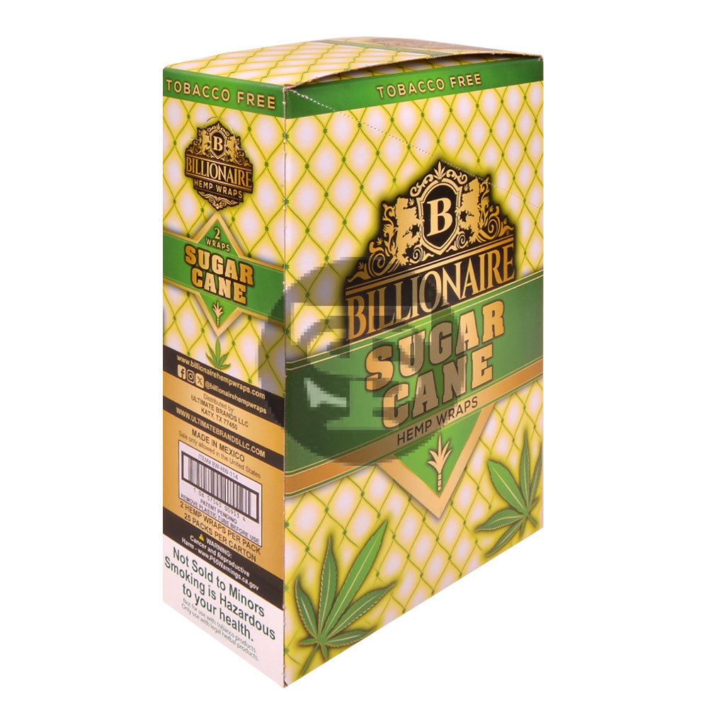 Billionaire Hemp Wraps 25 packs of 2 Sugar Cane