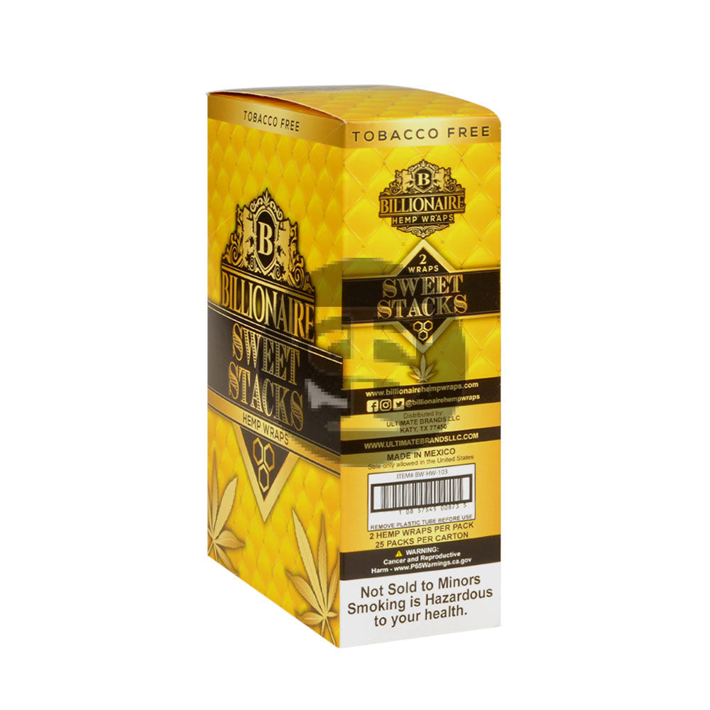 Billionaire Hemp Wraps 25 packs of 2 Sweet Stacks