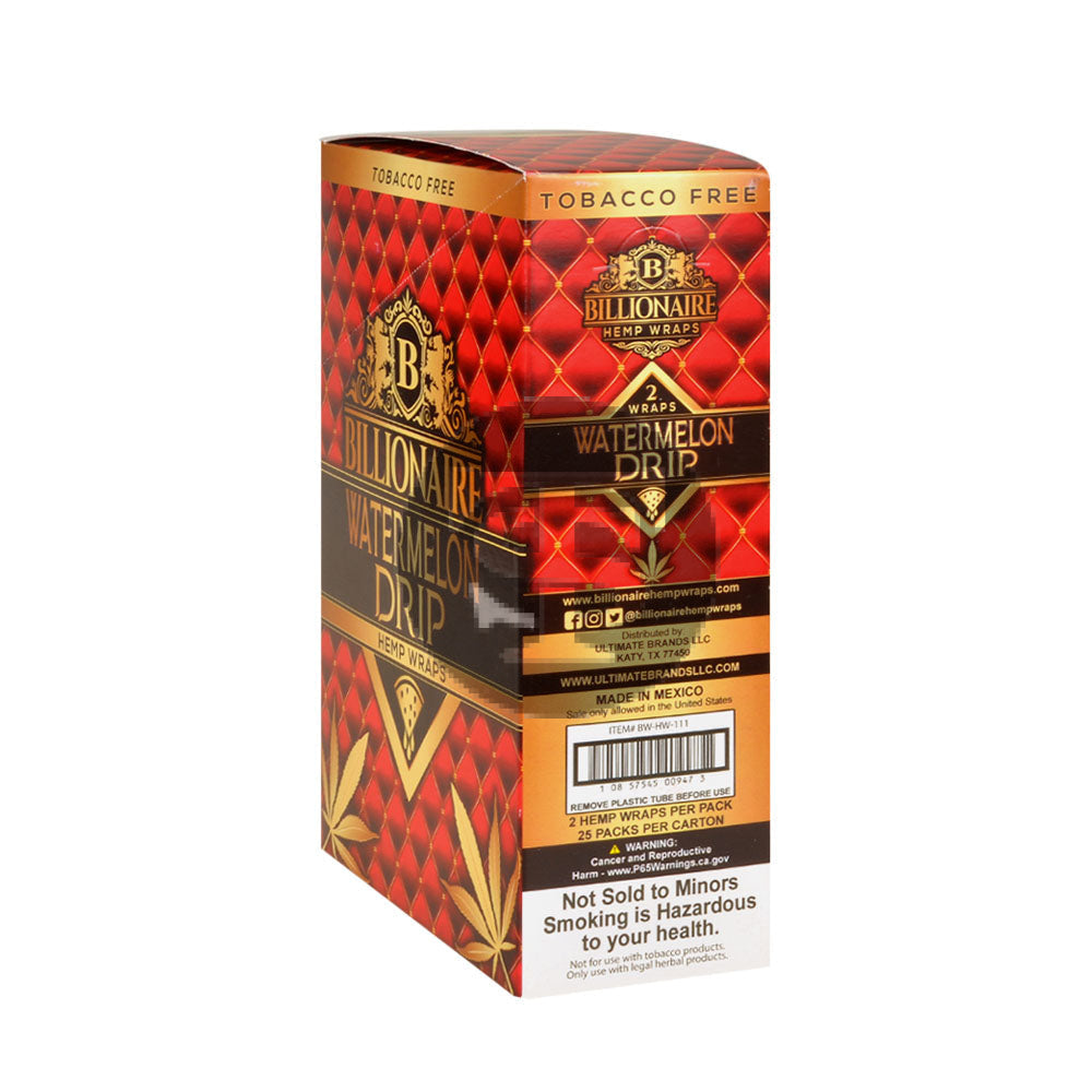 Billionaire Hemp Wraps 25 packs of 2 Watermelon Drip