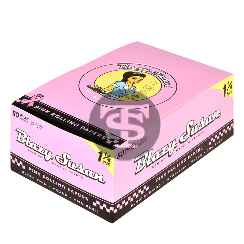 Blazy Susan Pink Rolling Papers | 1 1/4 (1.25) | Pack of 50