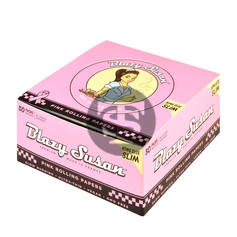 Blazy Susan Pink Rolling Papers King Size Slim Pack of 50