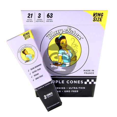 Blazy Susan Purple Cones King Size 21 Packs of 3