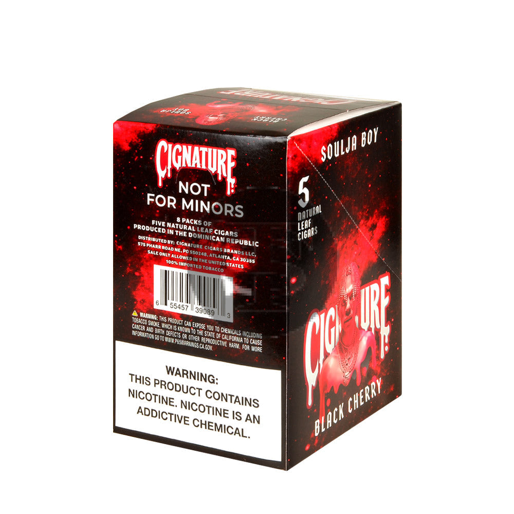 Cignature Natural Leaf Cigars 8 packs of 5 Black Cherry