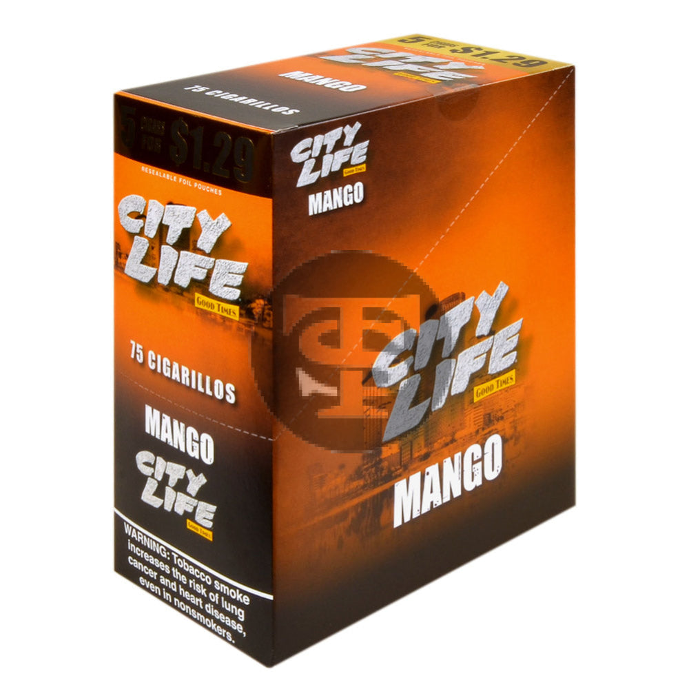 City Life Cigarillos 5 for $1.29 Mango 15 Packs of 5